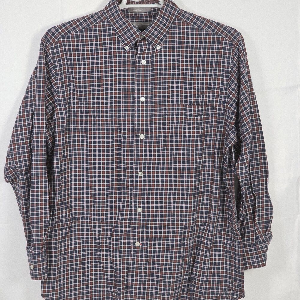 Daniel Cremieux Men's Large Tartan Plaid Long‎ Sleeve Button Up Shirt